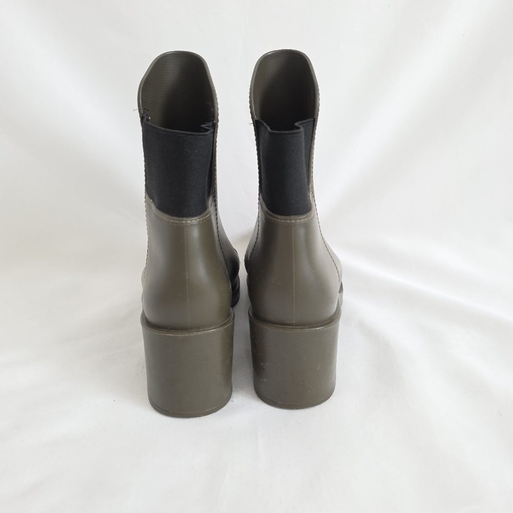 Melissa Welly Heeled Rain Boots Olive Ankle - Picture 4 of 7